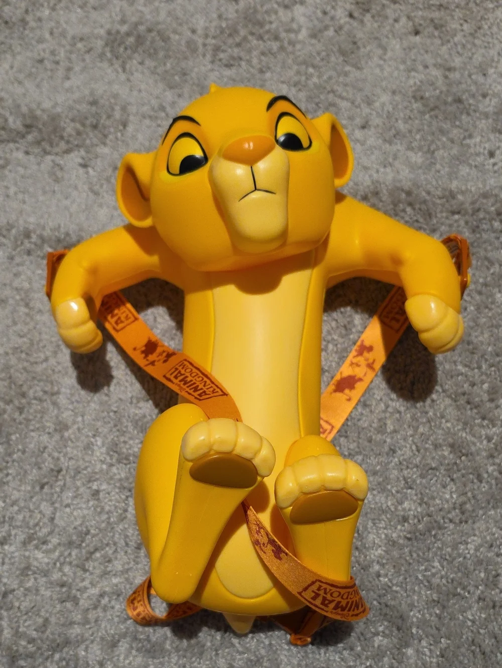 Lion King's Simba Character Disney collectible popcorn bucket - Yellow w/straps